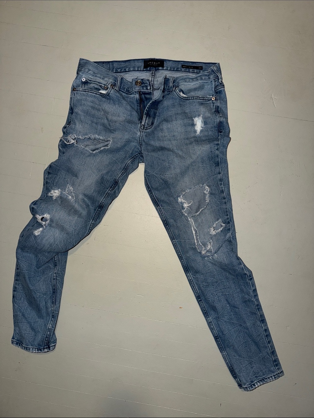 PacSun Slim Fit Light Blue Distressed Jeans